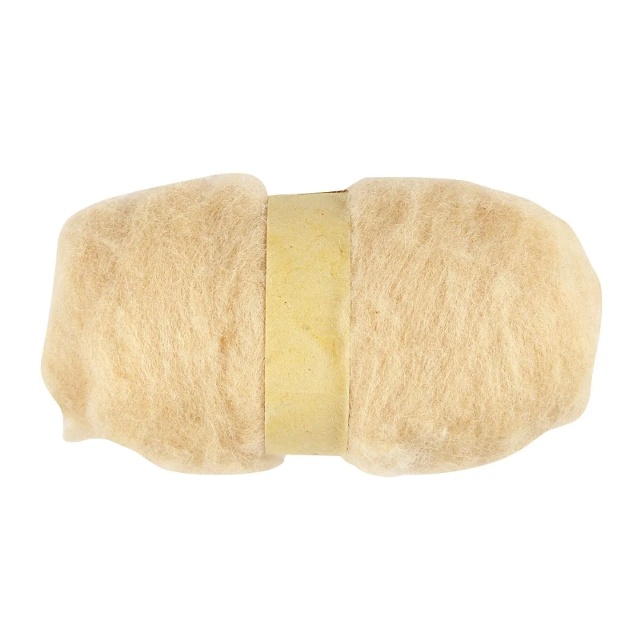Kardad ull, 400g naturvit