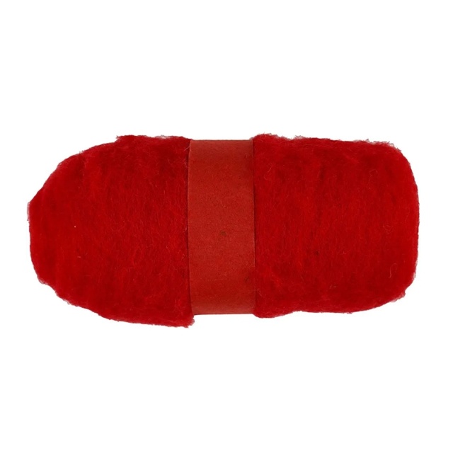 Kardad ull, 200g röd