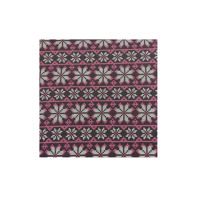 Stickad Rosa Vit Snöflinga