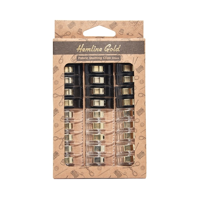 TYG CLIPS 2,6 CM, 30 ST.´HEMLINE GOLD´