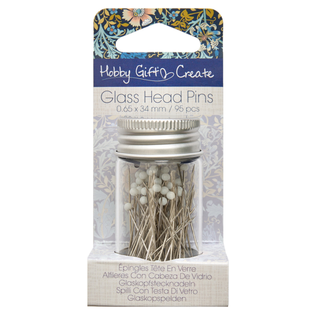 Hobby Gift Create Knappnålar med glashuvud - Blooming Blue