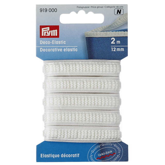 Prym Decoresår 12 mm - Vit, 2 meter