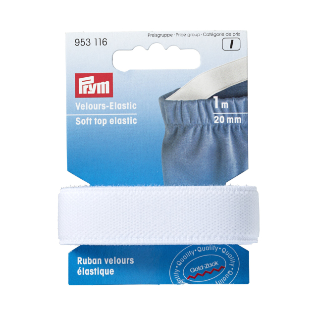 Prym Mjuk Resår 20 mm - Vit, 1 m