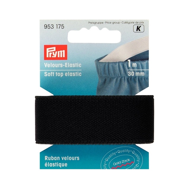 Velour Resår 30mm Svart