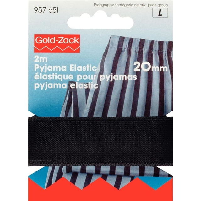 Resår pyjamas 2m 20mm Svart