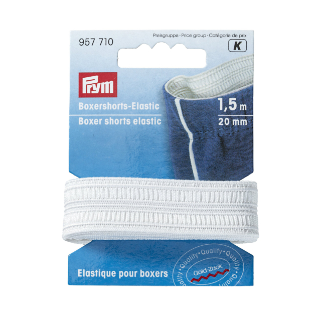 Prym Boxerkalsongresår 20 mm - Vit 1,5 meter