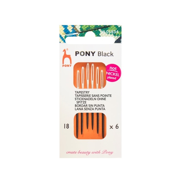 Pony Black Tapisserinålar 18