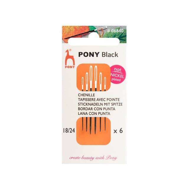 Pony Black Chenillenålar 18-24